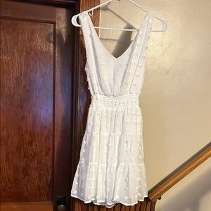 White Textured Mini Dress